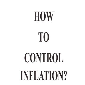 inflation and it measures to control