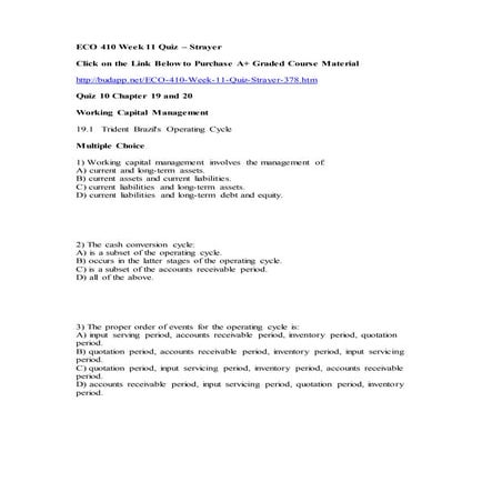 Eco 410 week 11 quiz   strayer