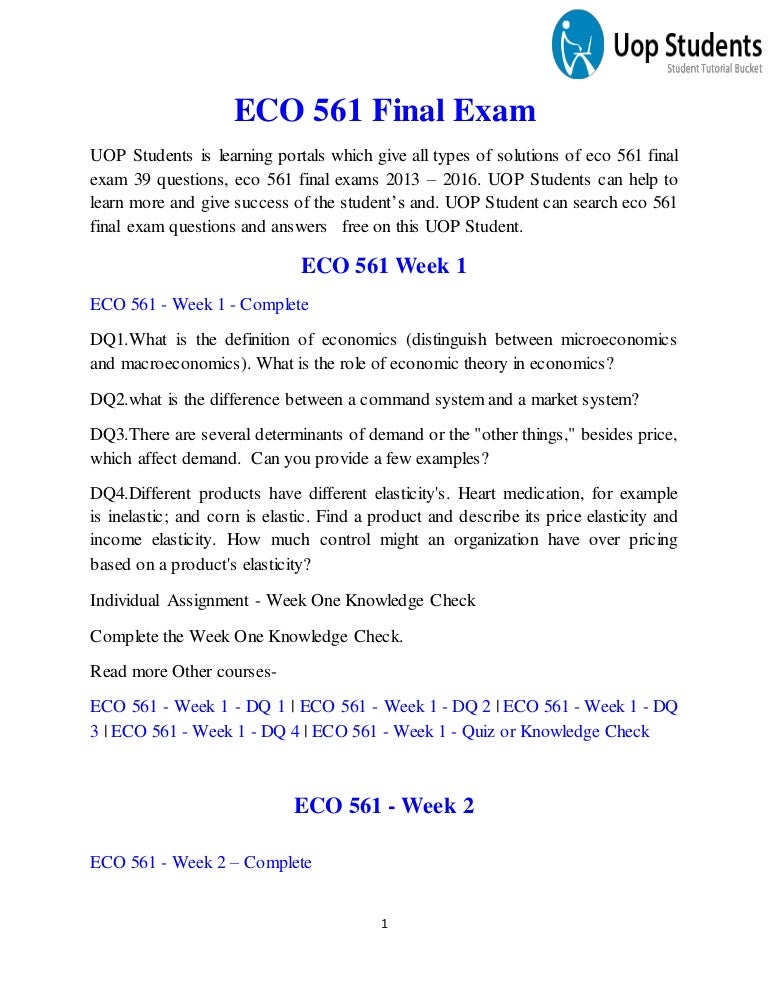 Eco 561 final exam solution essay examples 08 image