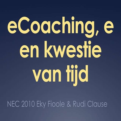 Ecoaching Kwestie Van Tijd Nec2010 Versie1p00
