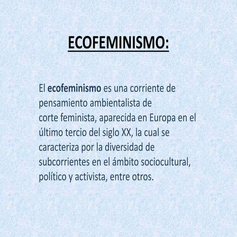 Ecofeminismo 1º bc