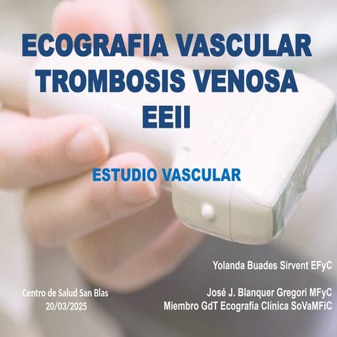 ECOGRAFIA CLINICA VASCULAR EEII.  exploracion venosapptx