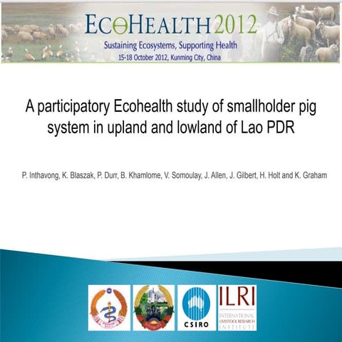 A participatory Ecohealth study of smallholder pig system in upland and lowla...
