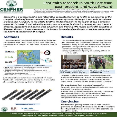 Ecohealth in Southeast Asia: Past, present and ways forward