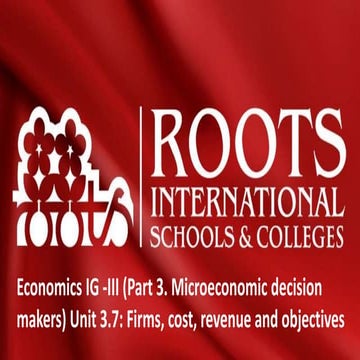 firm cost revenue and objectives