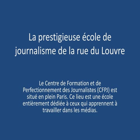 Reportage CFPJ