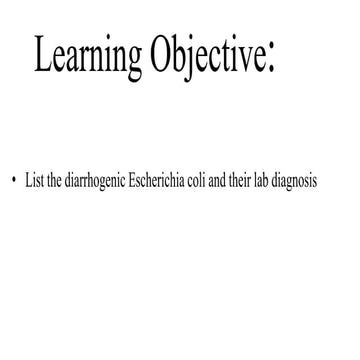E coli lab types and laboratory diagnosis 