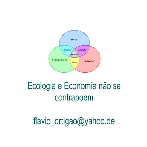 Ecologia e economia nao se contrapoen