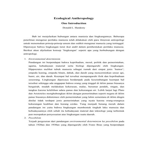 Ecological anthropology