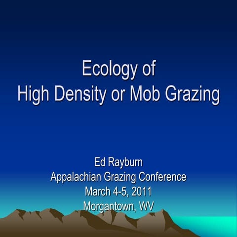 Ecological aspects of Mob Grazing 2012
