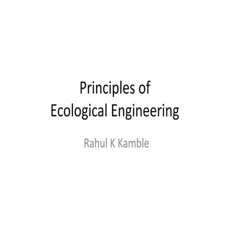 Ecological engineering