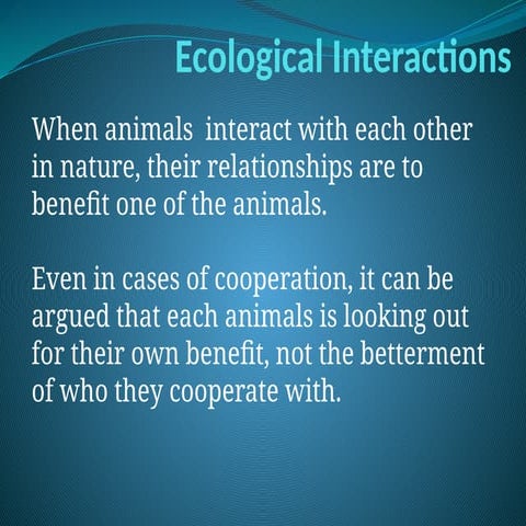 Ecological Interactions Power point with pictures | PPTX