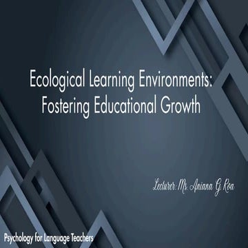 Ecological Learning Environment Educati-