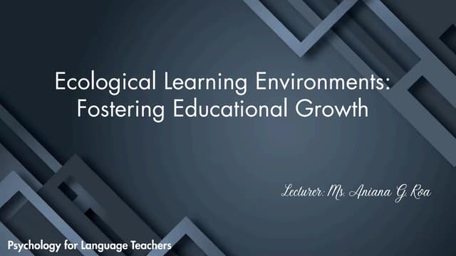 Ecological Learning Environment Educati-