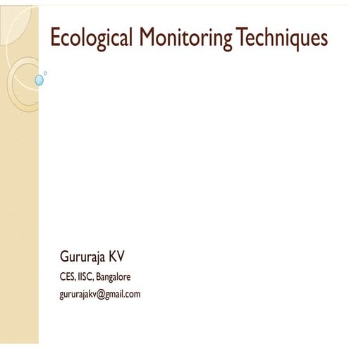 Ecological Monitoring Techniques