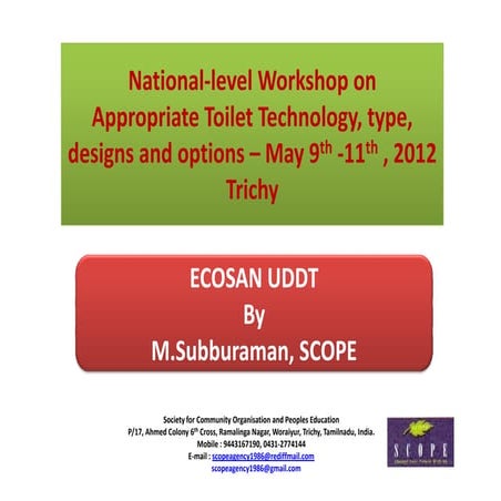 Ecological sanitation_M Subburaman (SCOPE)_2012