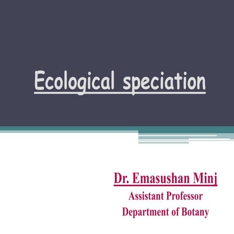 Ecological speciation