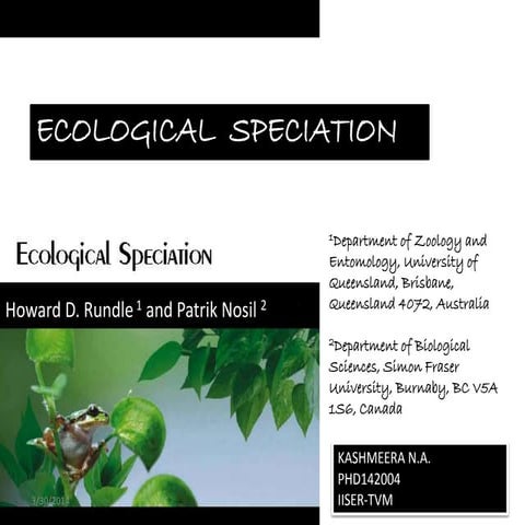 Ecological speciation -  kashmeera