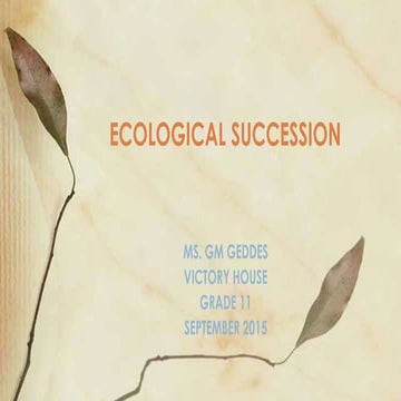 Ecological succession