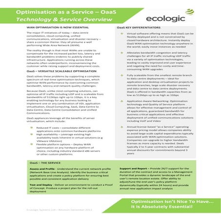 EcoLogic OaaS Data Sheet Dec 2011