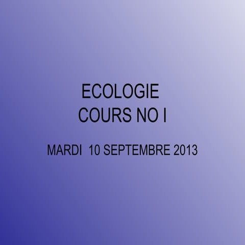 Ecologie l'ecosysteme