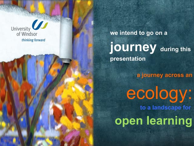 Ecologies of open learning smith&wright 2012