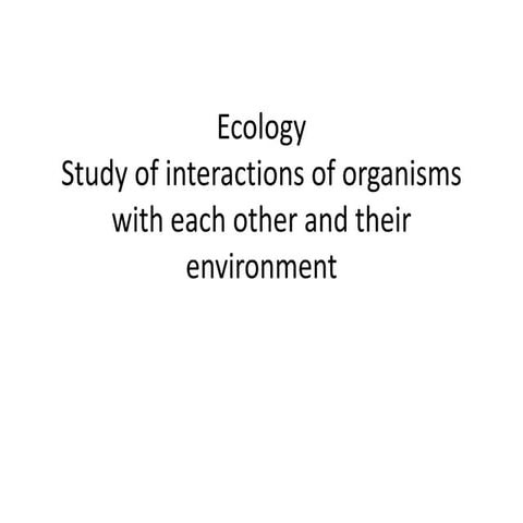 Ecology