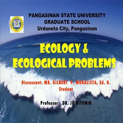Ecology and Ecological Problem | PPT