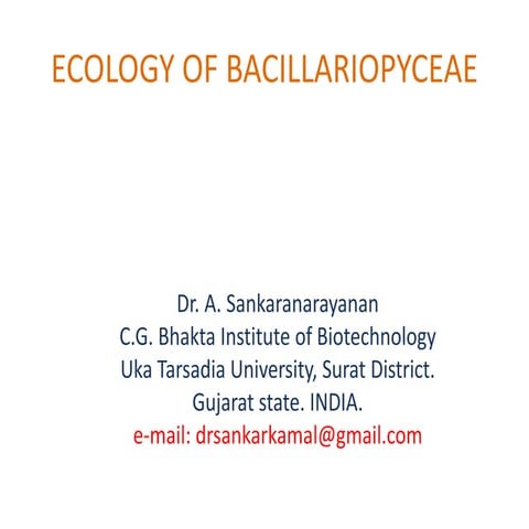 Ecology bacillariophyceae