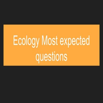 Ecology Most expected questions.pdf hsgshhshsbs | PDF