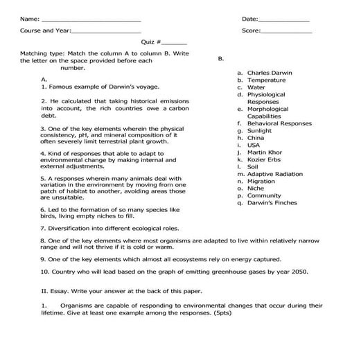 Ecology of individuals and populations 