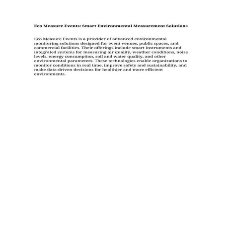 Eco Measure Events: Smart Environmental Measurement Solutions | DOCX