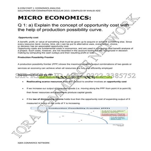 B-COM Part 1 Economics 