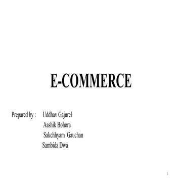 e commerce business models | PPTX