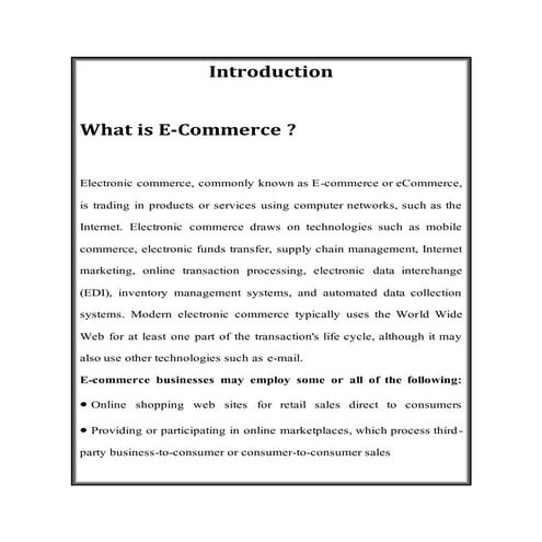 E commerce
