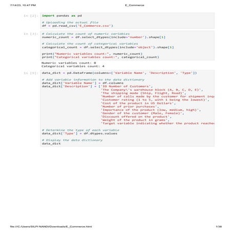 E_Commerce Data model | PDF