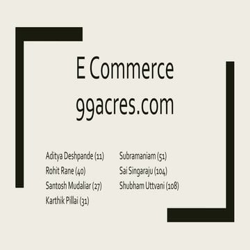 E Commerce - 99acres.com