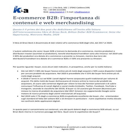 E-commerce B2B: l’importanza di contenuti e web merchandising