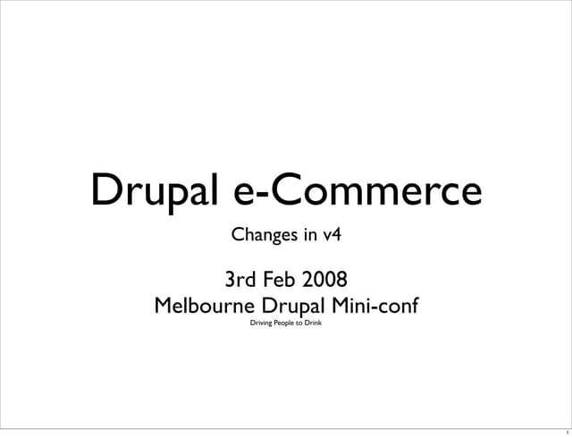 E Commerce V4 Changes