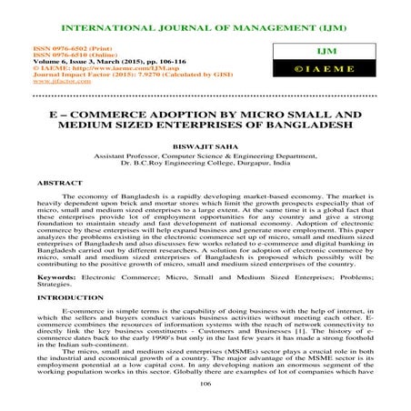 E-commerce for Small and Medium Enterprises (SMEs) | PDF