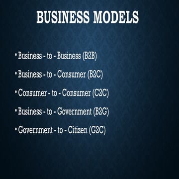 Ecommerce Business Model and the various models .pptx