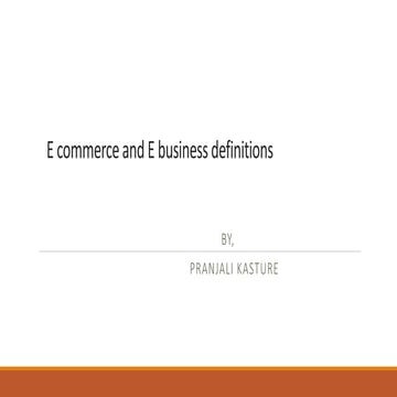 E commerce definitions