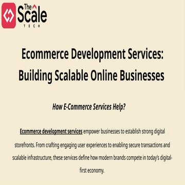 Ecommerce Development Services: Building Scalable Online Businesses