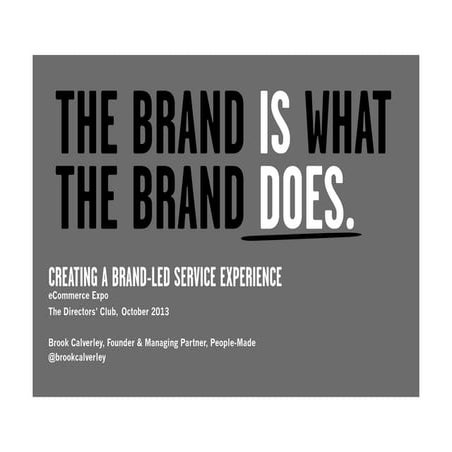 Creating a brand-led service experience