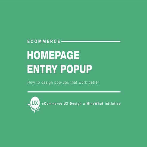 eCommerce homepage pop-up