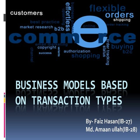 e business models on the basisi of transaction types  by faiz hasan