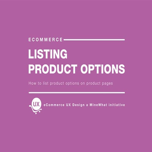 eCommerce product page design - Product options