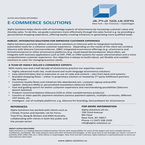 eCommerce solutions 1 pager