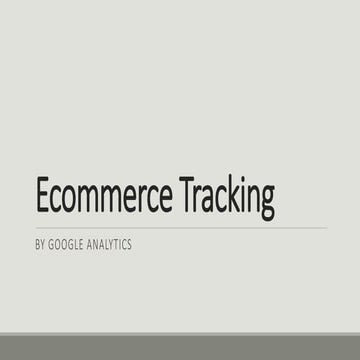 Ecommerce tracking