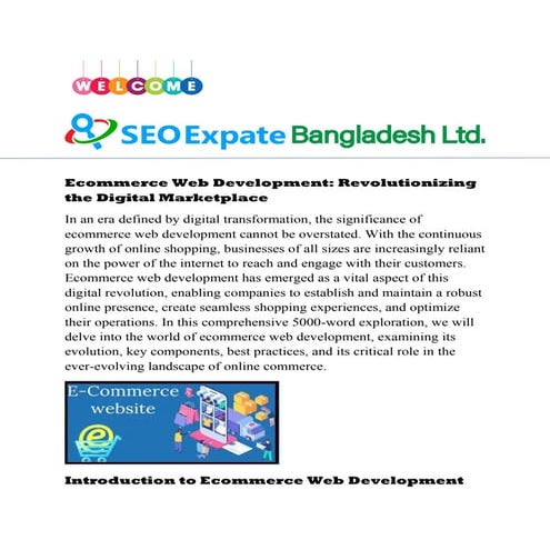 Ecommerce Web Development: Revolutionizing  the Digital Marketplace